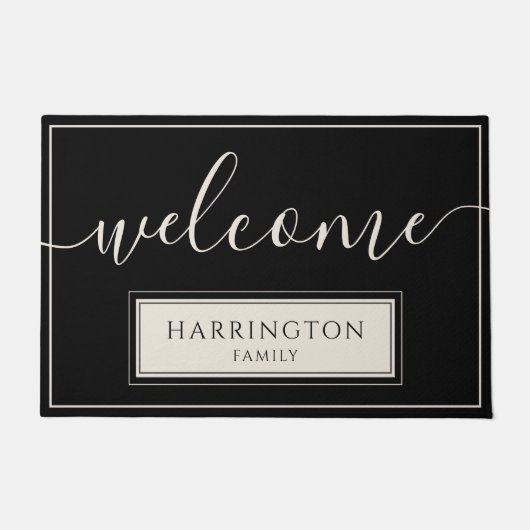 Custom Welcome Family Name  Doormat ドアマット (正面)