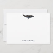 Custom Whale Painting Nautical Stationary サンキューカード (正面)