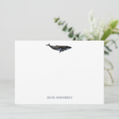 Custom Whale Painting Nautical Stationary サンキューカード (スタンド正面)