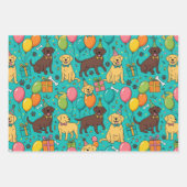 custom whimsical Labrador Retriever birthday ラッピングペーパーシート (正面)