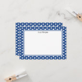 Custom Whimsical Paw Print Polka Dot Blue Note カード (正面/裏面インサイチュ)