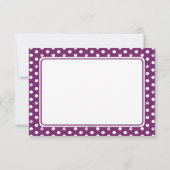 Custom Whimsical Paw Print Polka Dot Purple Note カード (裏面)