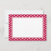 Custom Whimsical Paw Print Polka Dot Red Note カード (裏面)