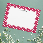 Custom Whimsical Paw Print Polka Dot Red Note カード