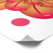 Custom Whimsical Pink Floral & Polka Dot Pattern ポスター (角)