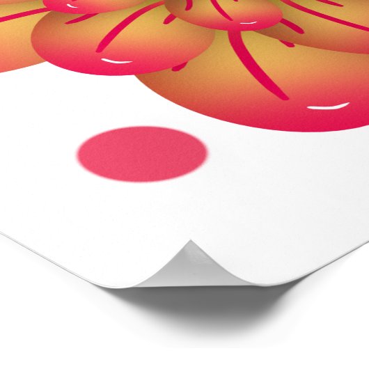 Custom Whimsical Pink Floral & Polka Dot Pattern ポスター (角)