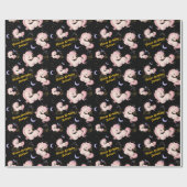 Custom Whimsical Pink Unicorn Girls Birthday |  ラッピングペーパー (フラット)