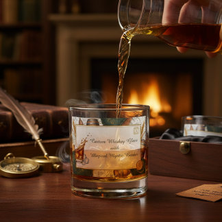Custom Whiskey Glass with Magical Mystic Border ウイスキーグラス