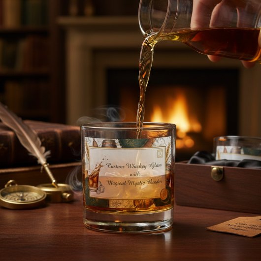 Custom Whiskey Glass with Magical Mystic Border ウイスキーグラス