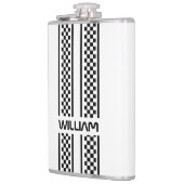 Custom White and Black Race Sport Stripe フラスク (左)