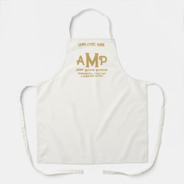 Custom White and Gold Monogram Business エプロン