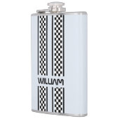 Custom White & Black Race Sport Stripe フラスク (左)