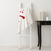Custom White Blanket with Tomato Red Splatter Art シェルパブランケット (インサイチュ)