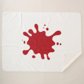 Custom White Blanket with Tomato Red Splatter Art シェルパブランケット (正面(横))