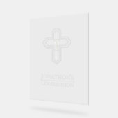 Custom White Boys Cross Communion Collection アクリルサイン (傾斜)