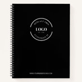 Custom White Business logo website Simple black  ノートブック (正面)