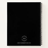 Custom White Business logo website Simple black  ノートブック (裏面)
