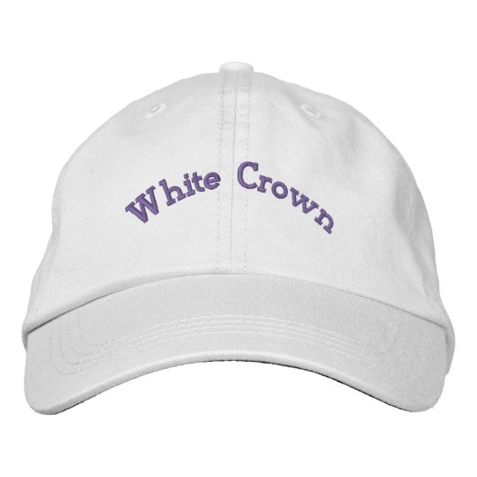 Custom White Crown Looking Beautiful-Hat Cool Fits 刺繍入りキャップ (正面)