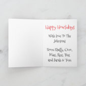 Custom White French Bulldog Christmas Floral Crown シーズンカード (内部)