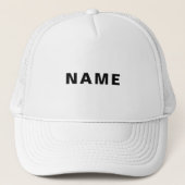 Custom White Hat Featuring Bold NAME Letter Design キャップ (正面)