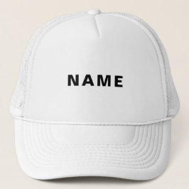 Custom White Hat Featuring Bold NAME Letter Design キャップ