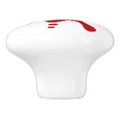 Custom White Knob with Tomato Red Splash Design セラミックノブ (側面)