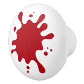 Custom White Knob with Tomato Red Splash Design セラミックノブ (右)