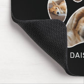 Custom White Paw Print Name Photo Collage Black マウスパッド (コーナー)