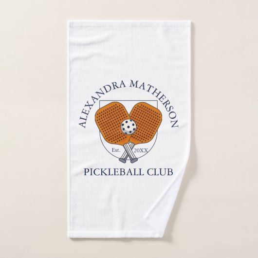Custom White Pickleball Club Player Team Sports ハンドタオル (ハンドタオル)