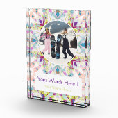 Custom White Purple Green Christmas Decor Gift フォトブロック (右)