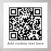 Custom White QR Code | Minimalist Text Display ポスター (正面)