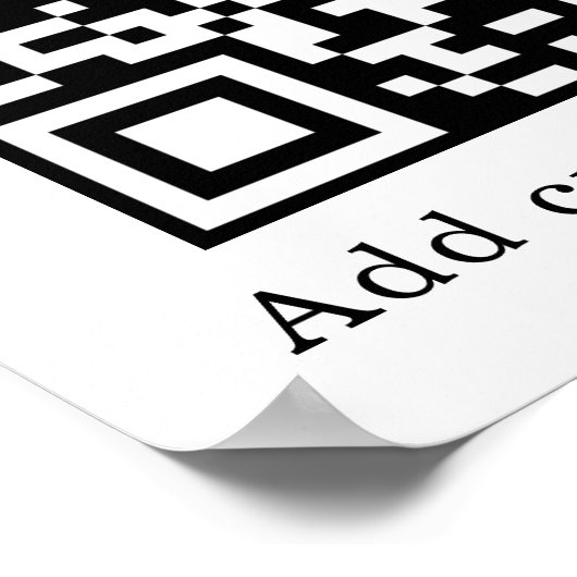 Custom White QR Code | Minimalist Text Display ポスター (角)