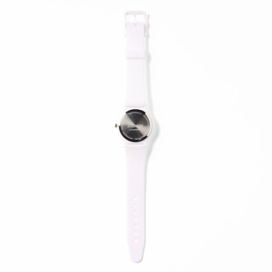 Custom White Silicone Watch – Modern Unisex 腕時計 (裏面)