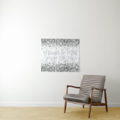 Custom White & Silver Glitter Wedding Photo Booth タペストリー (インサイチュ(横))