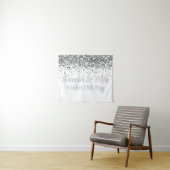 Custom White & Silver Glitter Wedding Photo Booth タペストリー (インサイチュ(横))