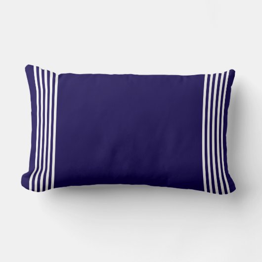 Custom white stripe bands ランバークッション (正面)