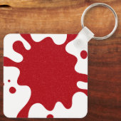 Custom White & Tomato Red Paint Splatter Keychain キーホルダー (裏面)