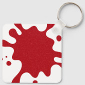 Custom White & Tomato Red Paint Splatter Keychain キーホルダー (裏面)
