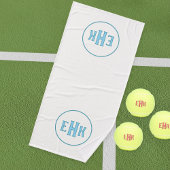 Custom White Towel with Initials バスタオル