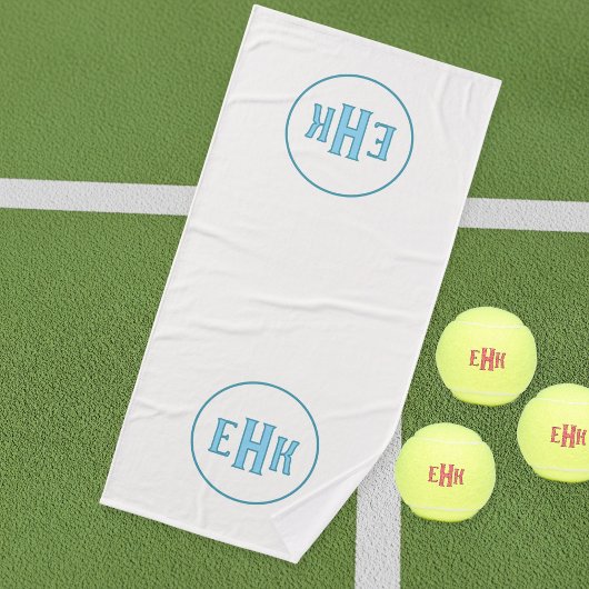 Custom White Towel with Initials バスタオル