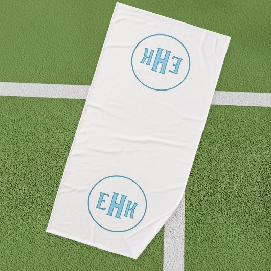 Custom White Towel with Initials バスタオル