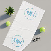 Custom White Towel with Initials バスタオル