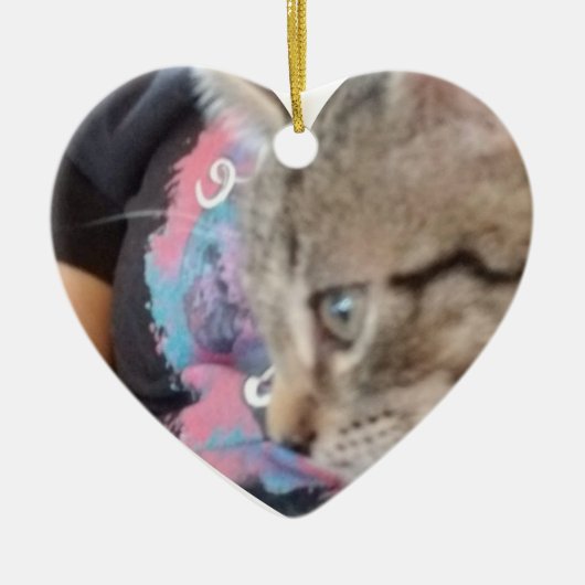 Custom Who Rescued Who Pet Name  セラミックオーナメント (正面)