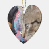 Custom Who Rescued Who Pet Name  セラミックオーナメント (左)