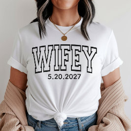 Custom Wifey and Hubby Shirts for Bride and Groom Tシャツ