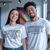 Custom Wifey and Hubby Shirts for Bride and Groom Tシャツ