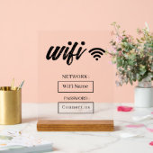 Custom Wifi Password Acrylic Table Sign アクリルサイン (ウェディング)