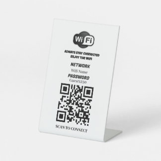 Custom WiFi QR Code Table Sign  台座サイン
