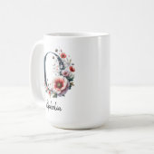 Custom Wildflower Birth Flower Mug for Grandma コーヒーマグカップ (正面左)