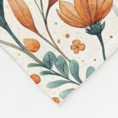 Custom Wildflower Botanical Boho Floral Watercolor フリースブランケット (角)